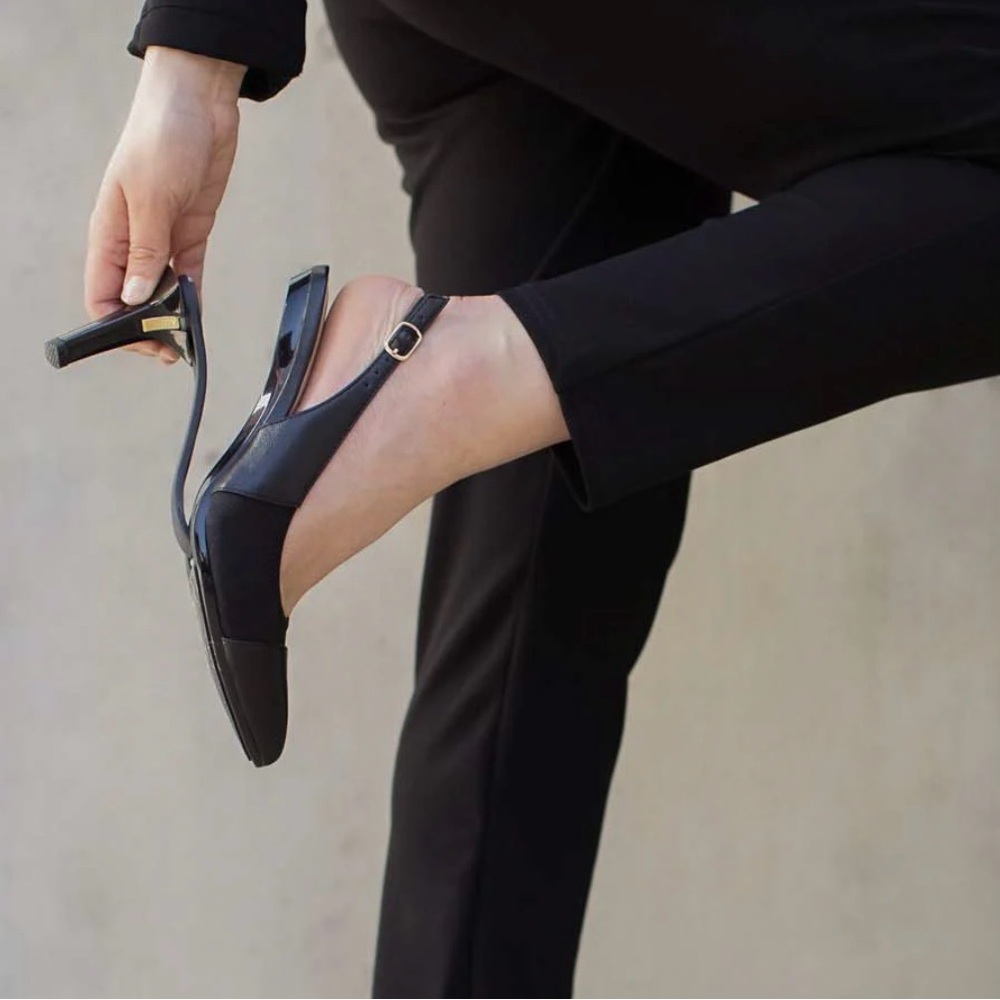 Black Slingback Pashion Footwear